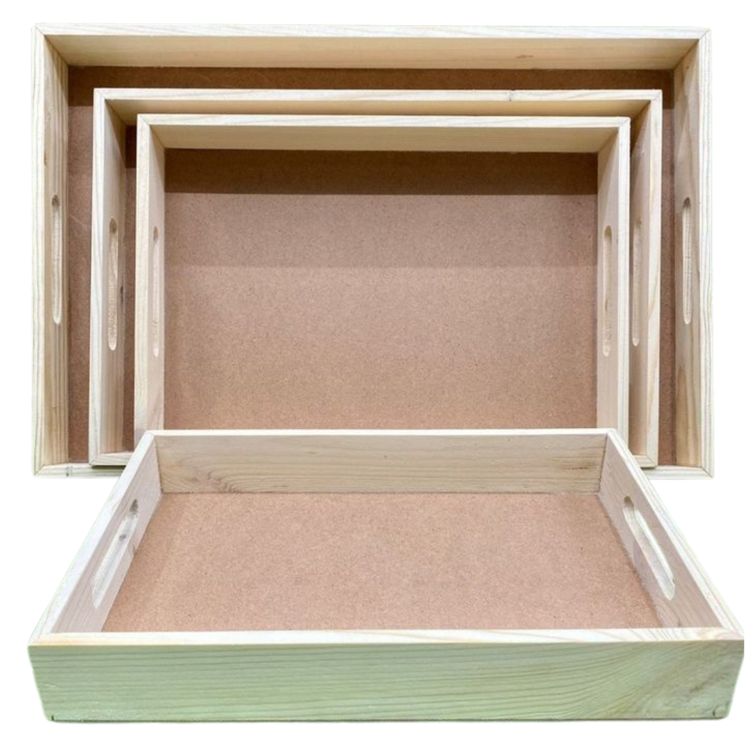 Wooden Nesting Storage Trays