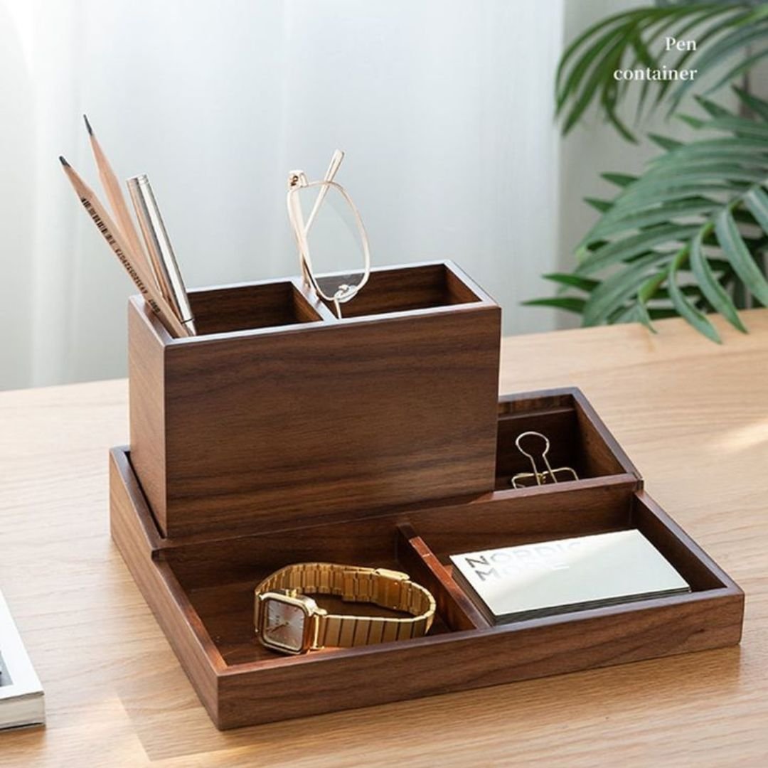 Wooden Pen & Utility Organizer